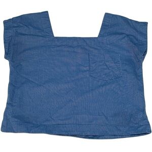 Madewell square neck‎ top in pinstripe size small